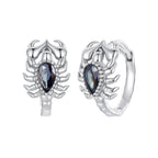 925 Sterling Silver Earrings with Transparent Glass - 13*8mm for Women