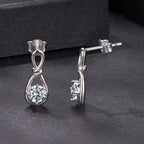 925 Sterling Silver 0.5 Carat Moissanite Earrings for Women