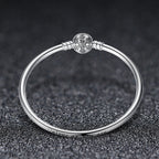 925 Sterling Silver 5.8CM Diameter and 0.3CM Thick Bracelet for Women