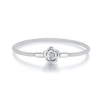 925 Sterling Silver Bracelet with Oxidized Finish and CZ 17.0 cm