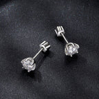 925 Sterling Silver 0.5 Carat Moissanite Earrings for Women