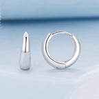 925 Sterling Silver 12*3mm Platinum Plated Earrings