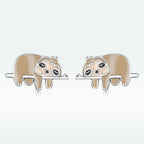 925 Sterling Silver Enamel Oxidized Earrings for Women, 0.7*1.2cm