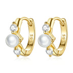 925 Sterling Silver Pavé CZ Gold Plated 1x0.5cm Earrings for Women