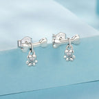 925 Sterling Silver Earrings with Pavé Setting CZ in Oxidized Silver