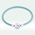 925 Sterling Silver and Leather 17cm Bracelet