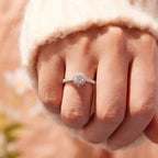 925 Sterling Silver Moissanite 0.5 Carat Ring for Women - Size 6