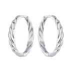 925 Sterling Silver Plated White Gold Earrings for Women - Size 11*3mm