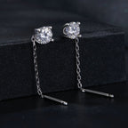 925 Sterling Silver 4.0 Carat Moissanite Earrings for Women