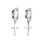 925 Sterling Silver Earrings with Pavé Setting CZ in Oxidized Finish