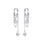 925 Platinum Plated Pavé Setting CZ Earrings