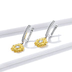 S925 Sterling Silver Plated Gold Pavé Setting CZ Earrings
