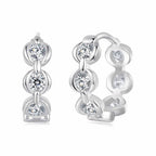 925 Sterling Silver 0.25 Carat Moissanite Hoop Earrings for Women