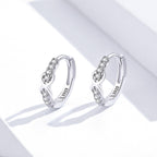 925 Sterling Silver Plated Platinum CZ Pavé Earrings for Women