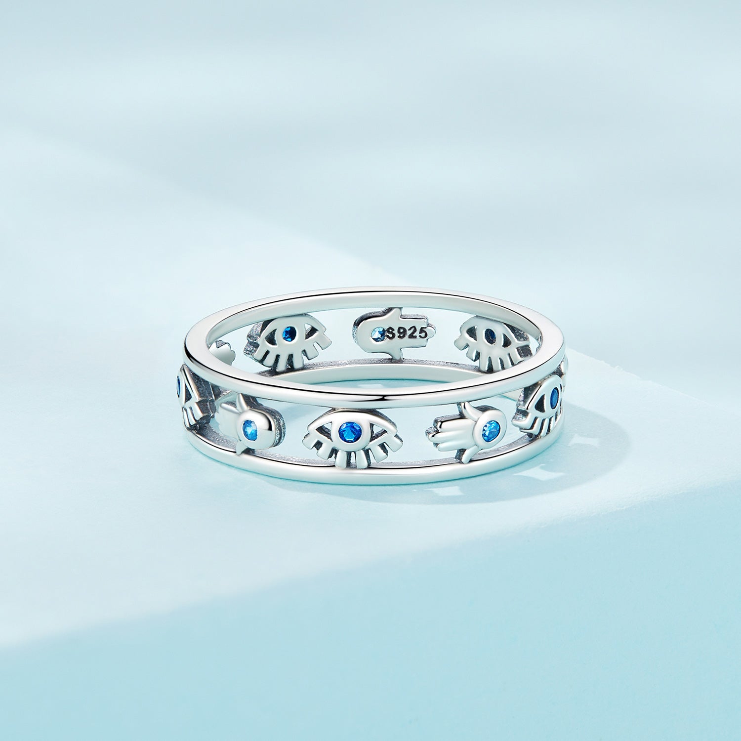 925 Sterling Silver Oxidized Silver Ring with Pavé Setting CZ, Size 6 for Women