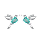 925 Sterling Silver Transparent Glass Earrings with CZ for Women