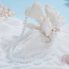 925 Sterling Silver White Gold Plated 39-45.5cm Quality Shell Pearl Necklace for Women