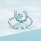 925 Sterling Silver Platinum Plated CZ Ring for Women