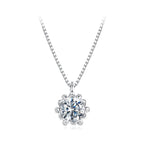 925 Sterling Silver Moissanite & CZ Pavé Necklace - 40+5cm for Women