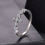 925 Sterling Silver Moissanite 0.15-0.20 Carat Ring for Women, Size 6
