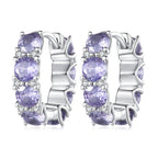 925 Sterling Silver Earrings with Pavé Setting and Plated Platinum for Women