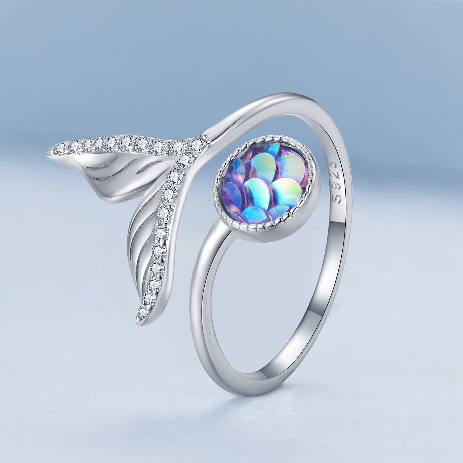 Anillo de plata esterlina 925 con pavé de circonitas para mujer