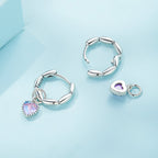 S925 Sterling Silver Earrings with Transparent Glass for Women