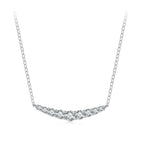 925 Sterling Silver 38+5cm White Gold Plated Moissanite Necklace for Women