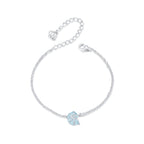 925 Sterling Silver White Gold Plated Bracelet with Enamel Process