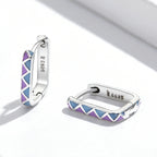 S925 Sterling Silver Enamel Oxidized Earrings for Women