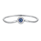 925 Sterling Silver Bracelet with CZ & Resin, Size 17.0