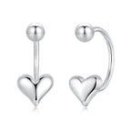 925 Sterling Silver Earrings with White Gold Plating, 1.3x0.58cm for Women