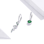 925 Sterling Silver Earrings with Pavé Setting CZ and Plated Platinum