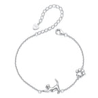 925 Sterling Silver & Plated White Gold Adjustable Bracelet for Women