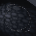 925 Sterling Silver Plated Platinum 5.0mm Moissanite Necklace for Women