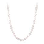 925 Sterling Silver White Gold Plated Necklace with Synthetic Pearls for Women