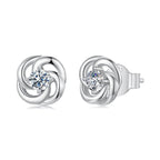 925 Sterling Silver Moissanite Earrings, 0.3cm, White Gold Plated, for Women
