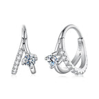 925 Sterling Silver Moissanite 0.3ct Earrings Size 1.2*0.6cm for Women