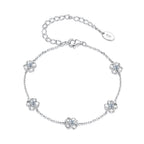 925 Sterling Silver 0.1 Carat Moissanite Bracelet for Women