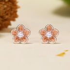 925 Sterling Silver Earrings with White Gold Plating and Pavé Setting CZ