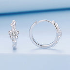 925 Sterling Silver Earrings with Zircon and Platinum Plating