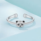 925 Sterling Silver White Gold Plated Enamel Ring for Women