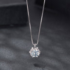 925 Sterling Silver Moissanite & CZ Pavé Necklace - 40+5cm for Women