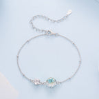 925 Sterling Silver 0.8cm CZ White Gold Plated Bracelet for Women