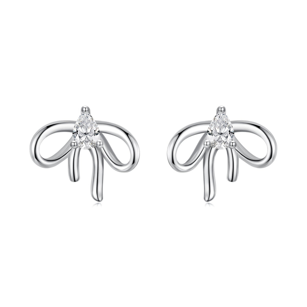925 Sterling Silver Earrings with Pavé Setting & Oxidized Finish