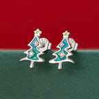 925 Sterling Silver Enamel Pavé CZ Earrings for Women