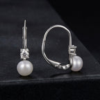 925 Sterling Silver & Moissanite 0.30 Carat Earring with Freshwater Pearl for Women