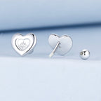 925 Sterling Silver White Gold Plated CZ Earrings