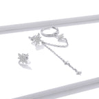 S925 Sterling Silver Earrings with CZ in Pavé Setting, 5.9cm Length, 1cm Size for Women