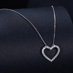 S925 Sterling Silver Necklace with Moissanite, 400mm + 50mm, Platinum Plated, Women